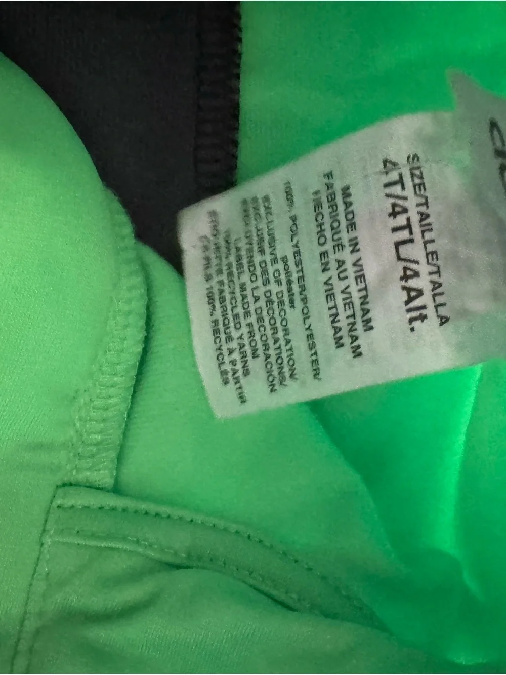 adidas Kids Neon Green, Gray & Black Colorblock Puffer Jacket